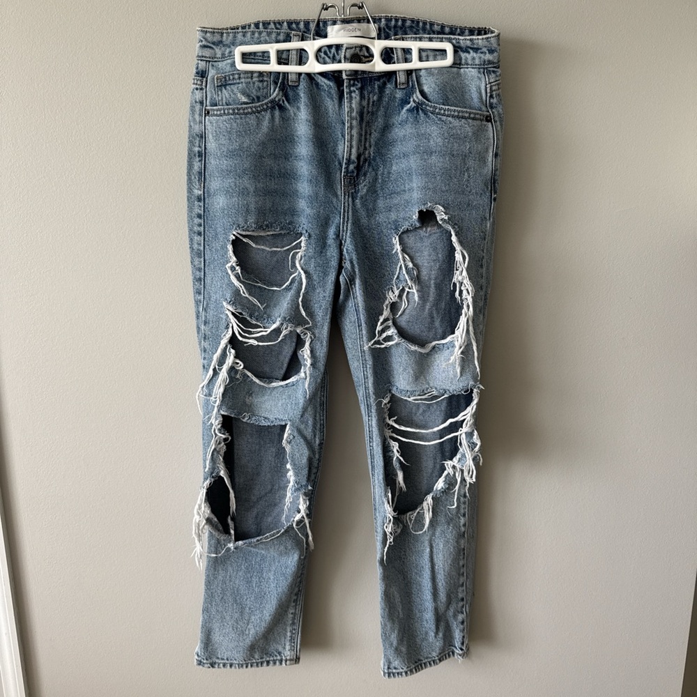 Distressed Blue Boyfriend Jeans